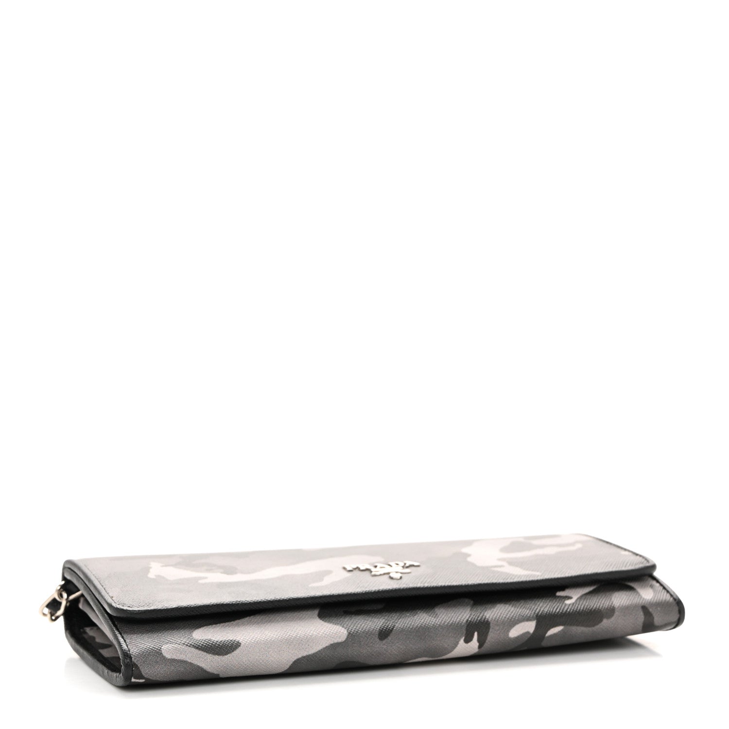 Prada Saffiano Print Metal Oro Chain Wallet Marmo Dis Camouflage 4 of 12