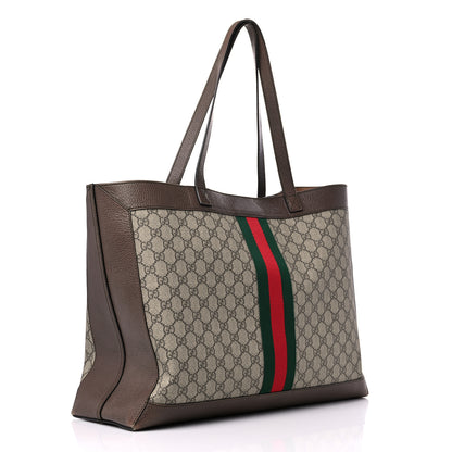 Gucci GG Supreme Monogram Web Ophidia Tote Brown 4 of 18