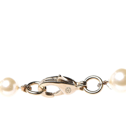 Chanel Crystal Pearl CC Short Necklace Gold 4 of 5