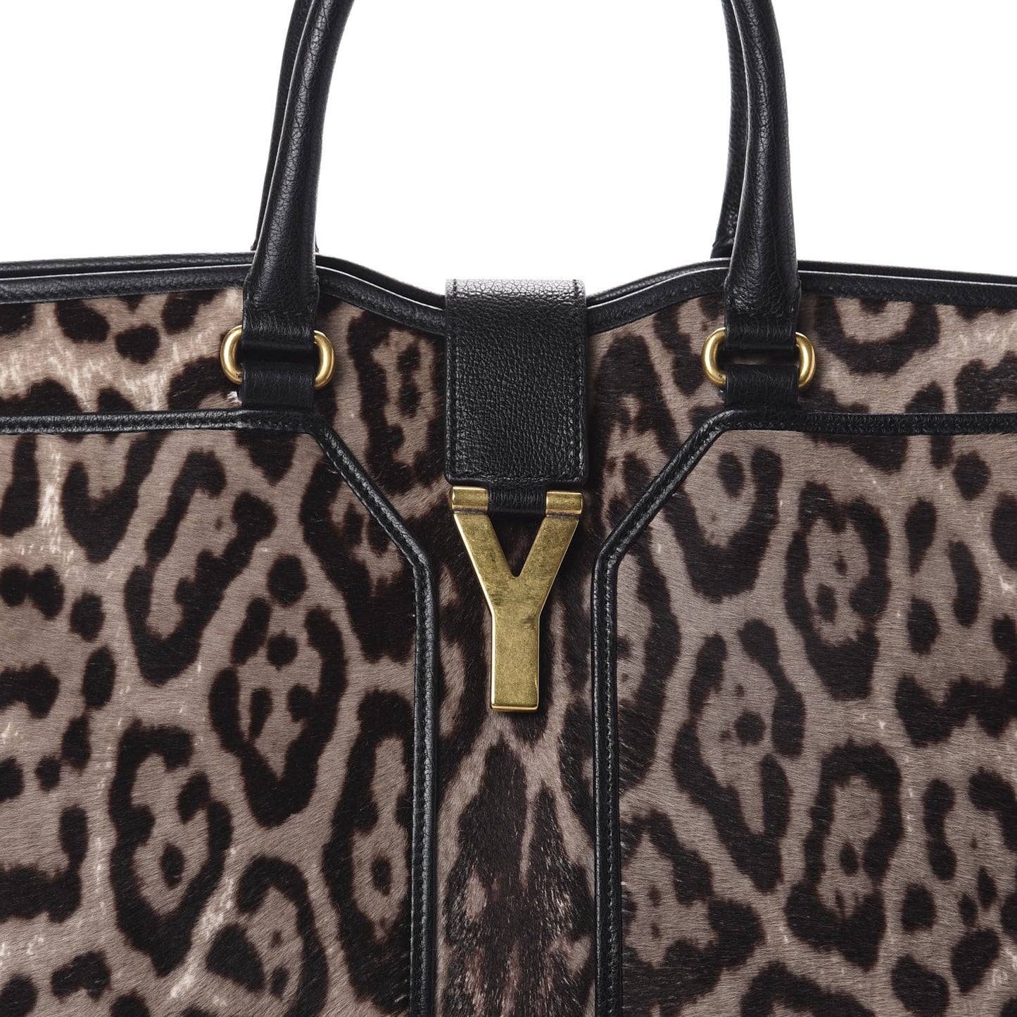 Pony Hair Calfskin Leopard Print Medium Cabas Chyc Black