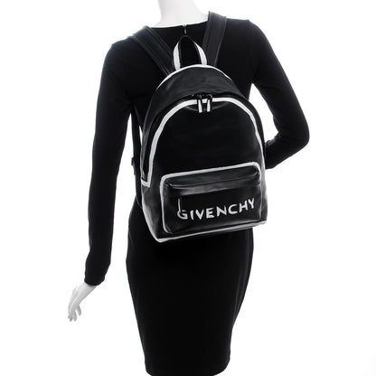 Givenchy Smooth Calfskin Graffiti Paint Logo Backpack Black 2 of 8