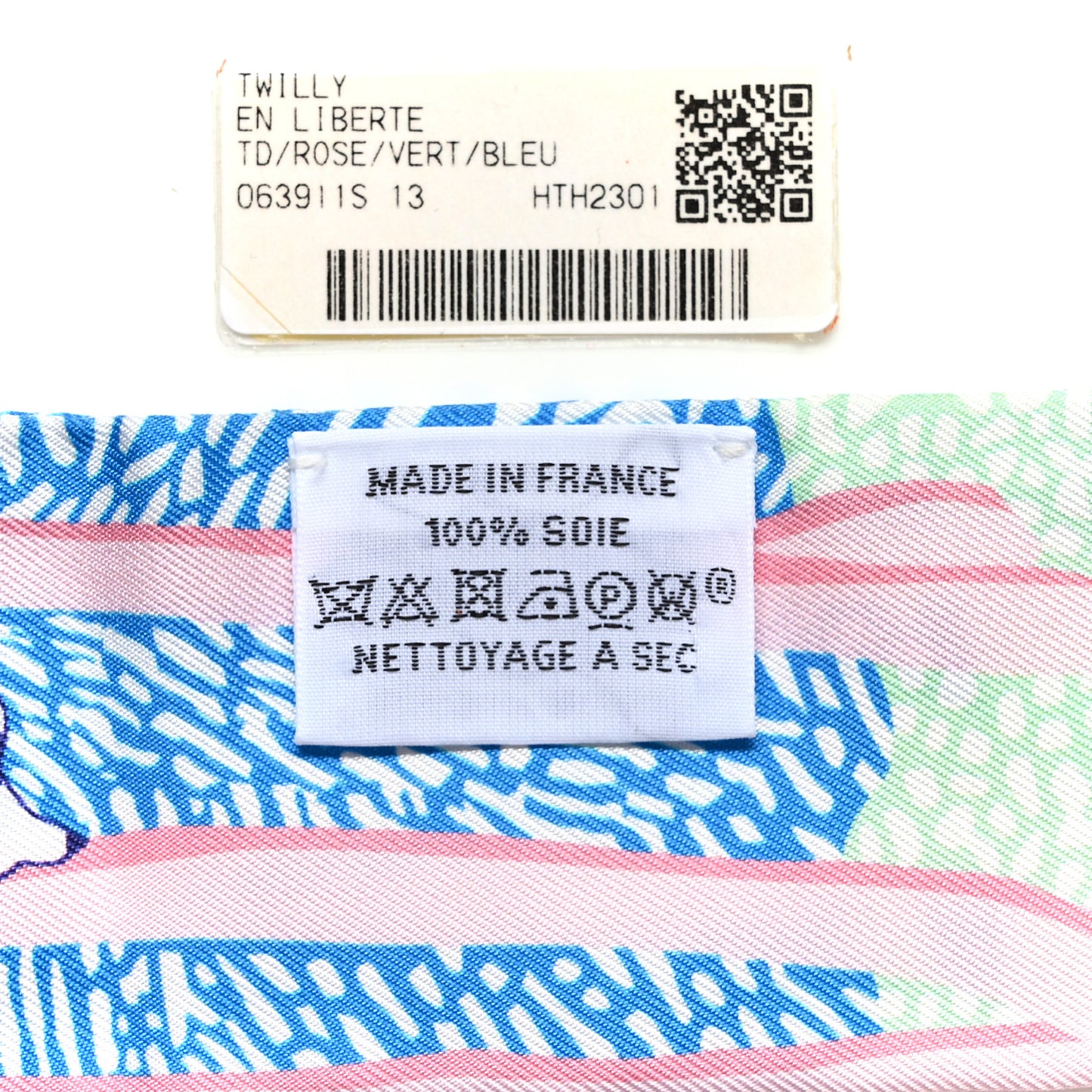 Silk En Liberte Twilly Rose Vert Bleu