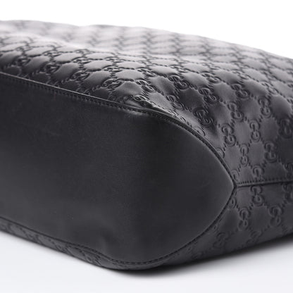 Gucci Guccissima Signature Large Linea A Hobo Black 10 of 17