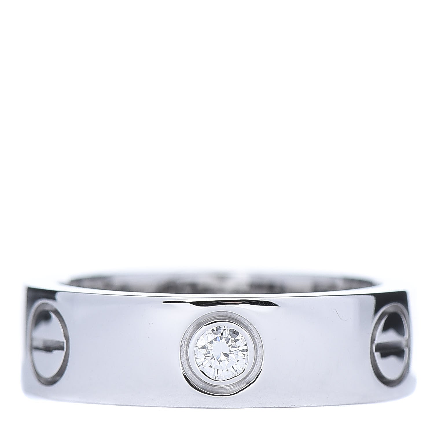 Cartier 18K White Gold 3 Diamond 5.5mm LOVE Ring 51 5.75 1 of 4