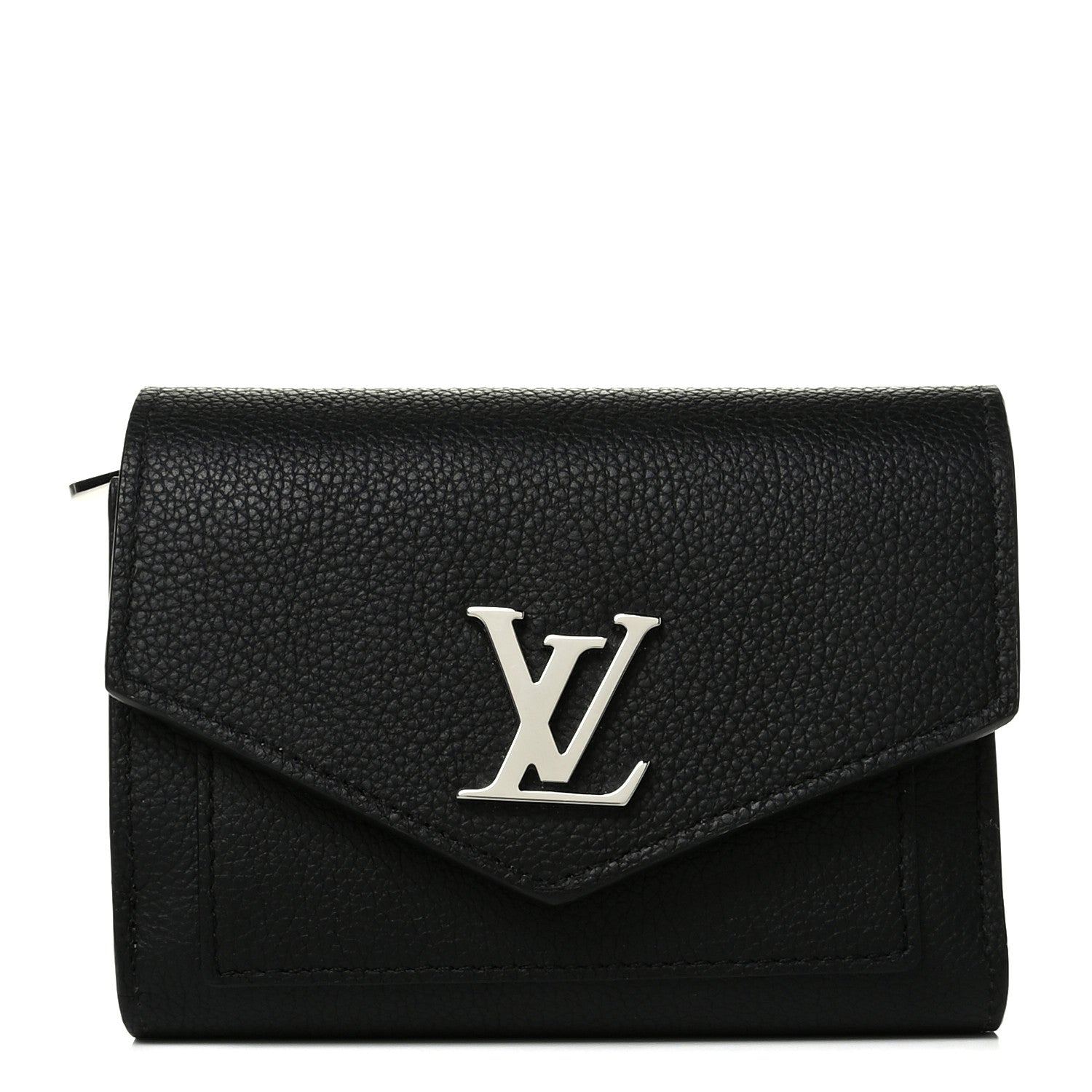 Louis Vuitton Soft Calfskin My Lockme Compact Wallet Black 1 of 8