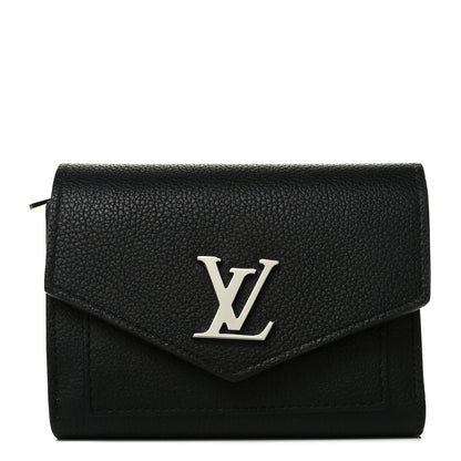 Louis Vuitton Soft Calfskin My Lockme Compact Wallet Black 1 of 8