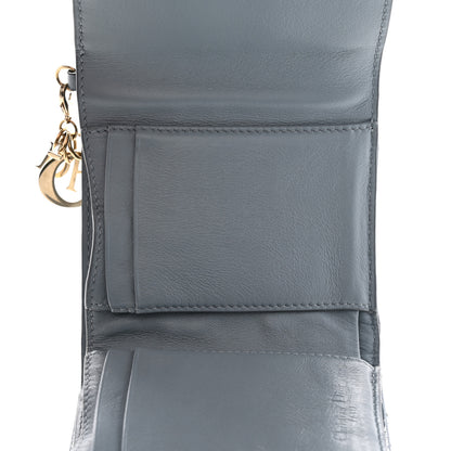 Christian Dior Patent Cannage Lady Dior Lotus Wallet Light Blue 5 of 8