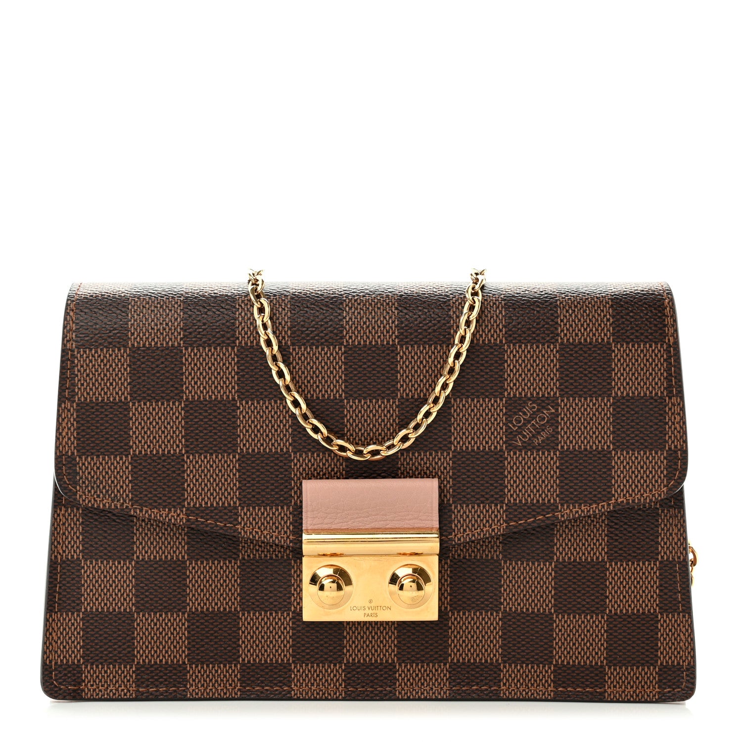 Louis Vuitton Damier Ebene Croisette Chain Wallet Magnolia 1 of 8