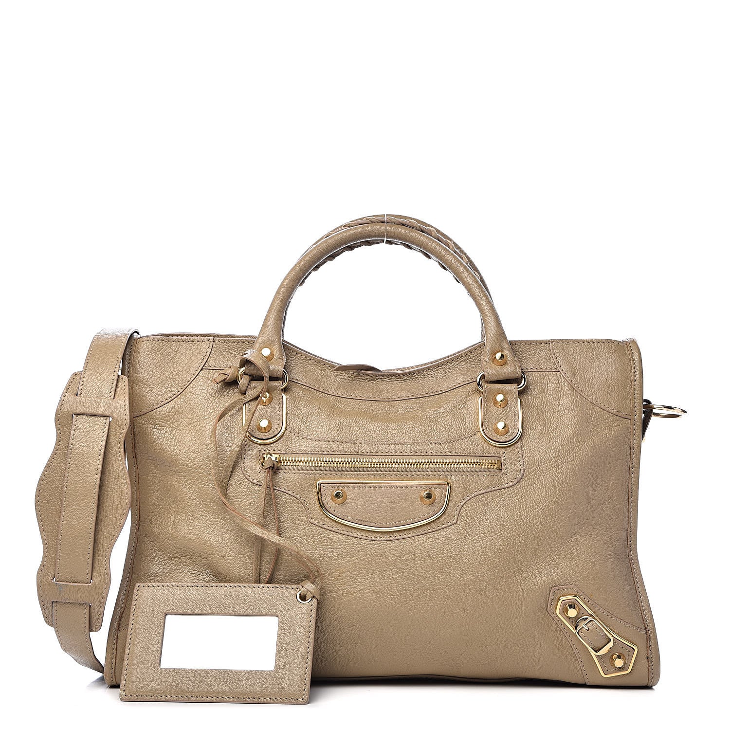 Balenciaga Chevre Gold Metallic Edge Hardware City Beige Latte 1 of 20