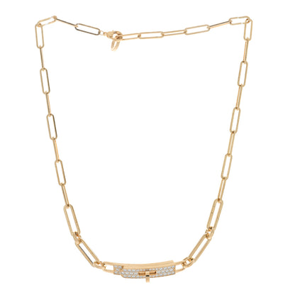 Hermes 18K Rose Gold Diamond Pave Kelly Chaine Choker Necklace 3 of 6