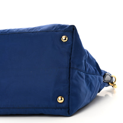 Prada Tessuto Nylon Saffiano Tote Bluette 9 of 9