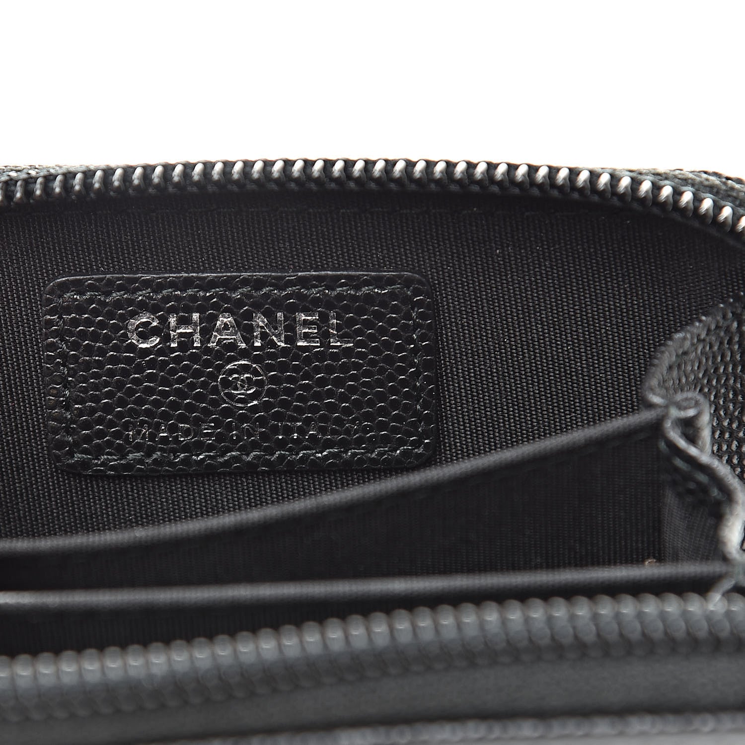 Chanel Caviar Quilted Boy Zip Around Coin Purse Wallet Black 6 of 9