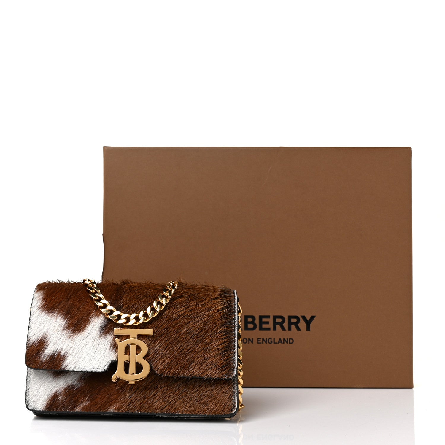 Burberry Calf Hair Large Jessie Chain TB Bag Brown 8 of 8