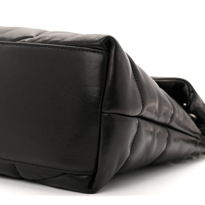 Saint Laurent Lambskin Quilted Medium Loulou Puffer Monogram Chain Satchel Black 10 of 10
