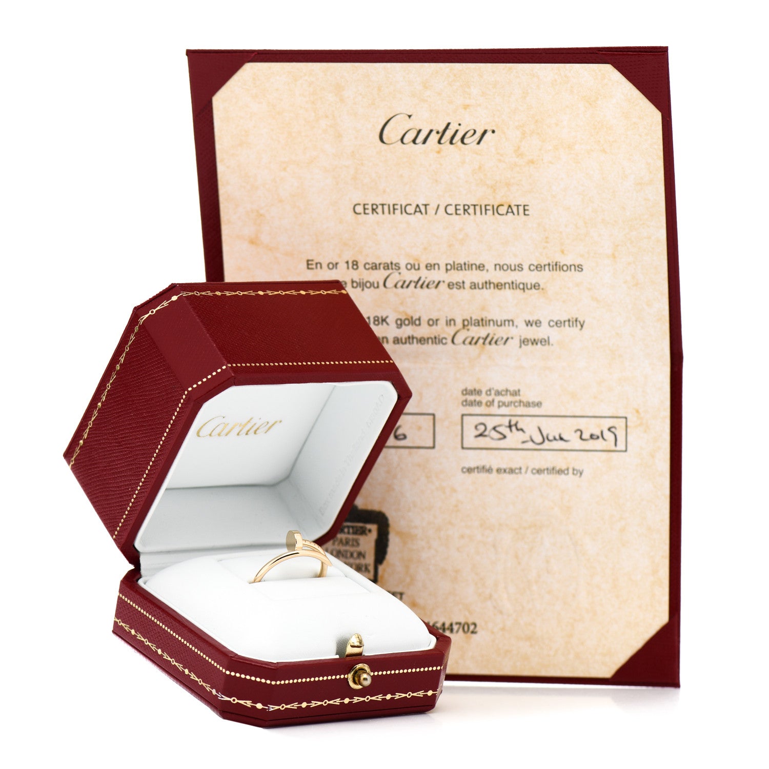 Cartier 18K Yellow Gold Small Juste Un Clou Ring 55 7.25 5 of 5
