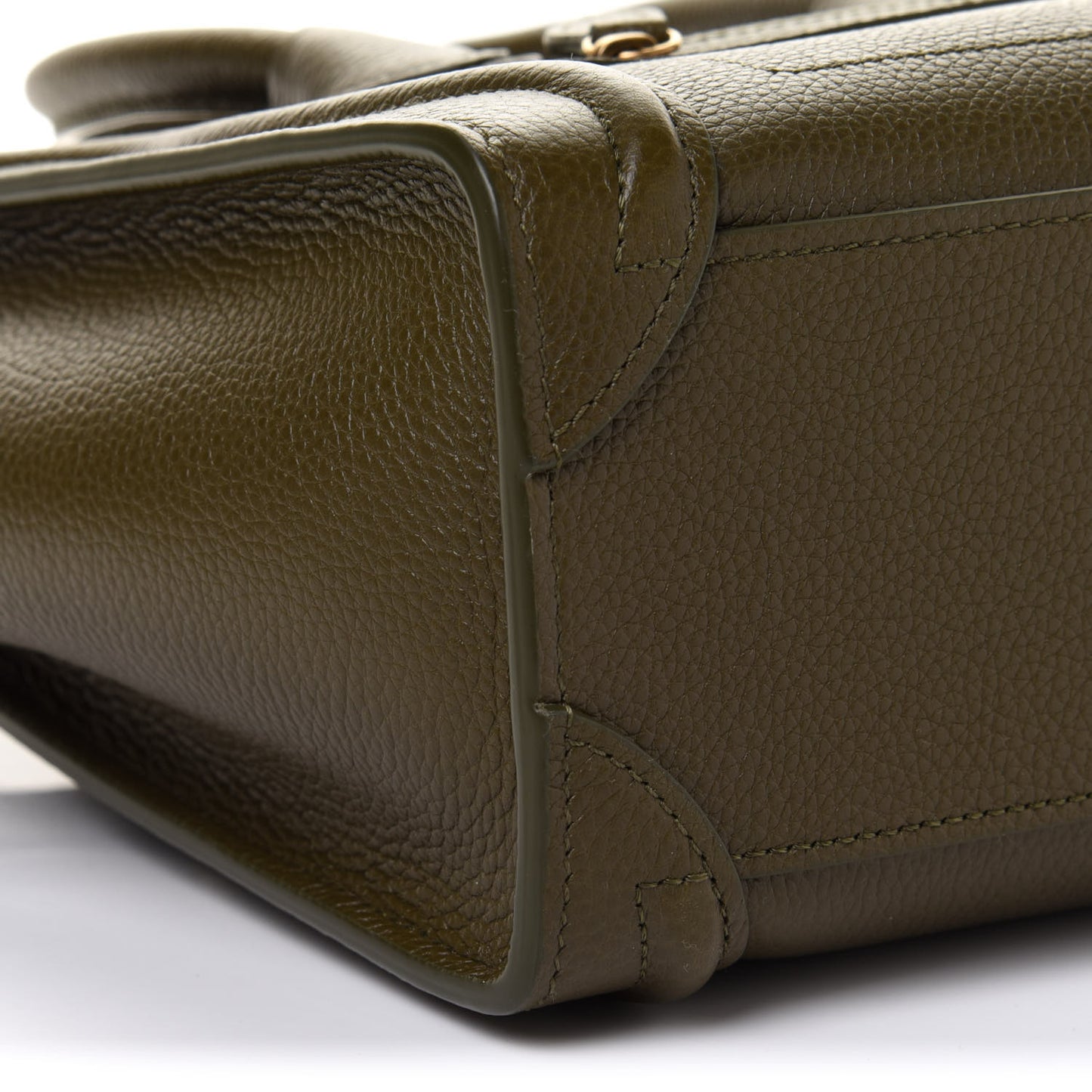 Drummed Calfskin Nano Luggage Olive