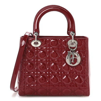 Christian Dior Patent Cannage Medium Lady Dior Red 1 of 11
