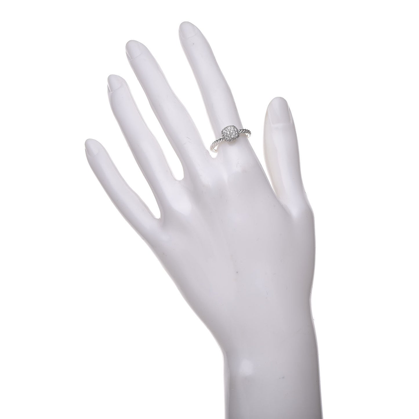 Sterling Silver Diamond 8mm Petite Pave Ring 52 6