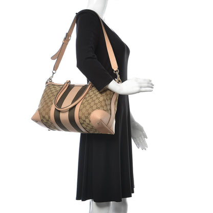 Gucci Monogram Vintage Web Medium Top Handle Bag Beige 3 of 16