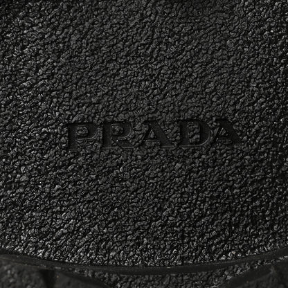 Prada Spazzolato Rois Nylon Metal Triangle Logo Monolith Pouch Pocket 55mm Boots 38.5 Black 8 of 16