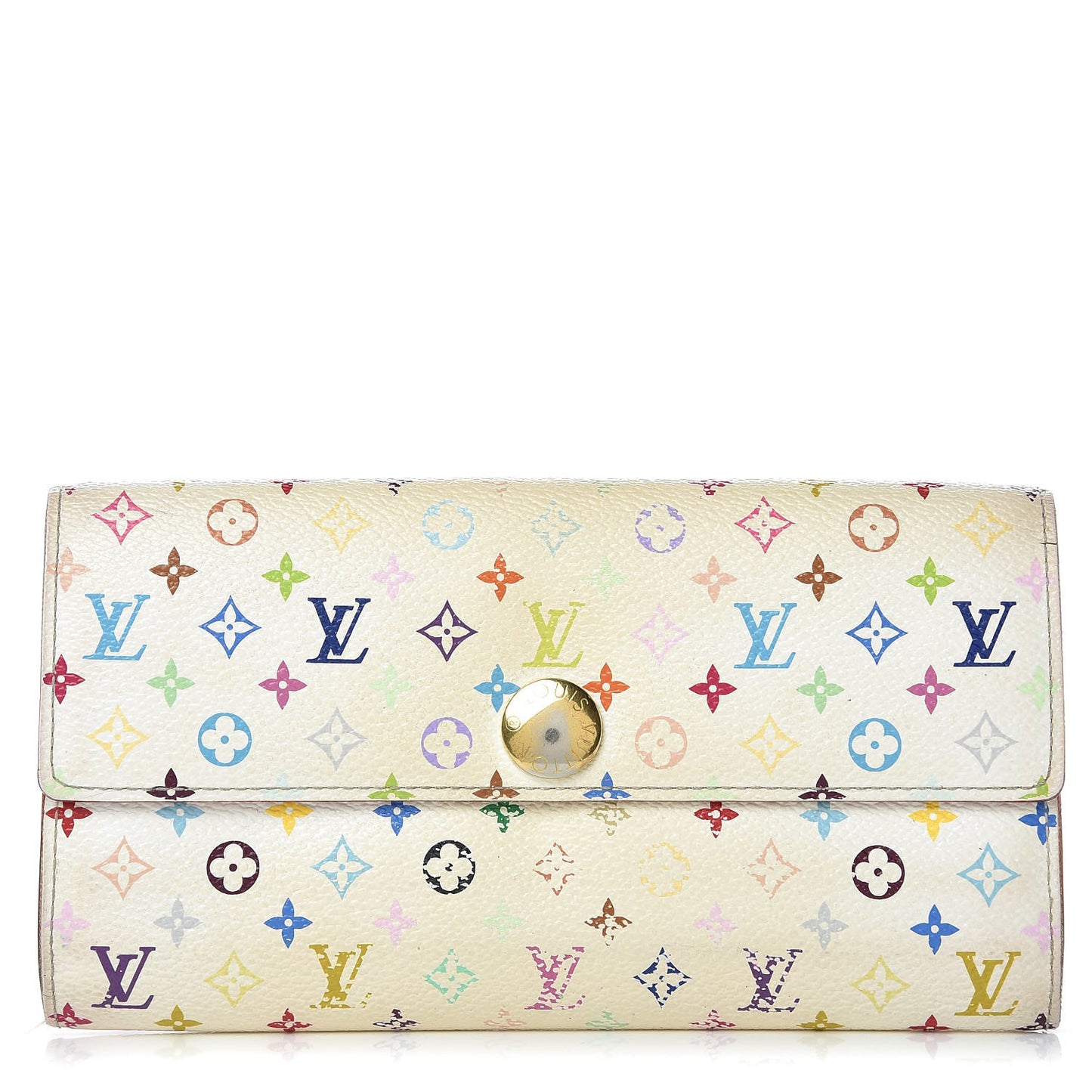 Monogram Multicolor Sarah Wallet White Litchi