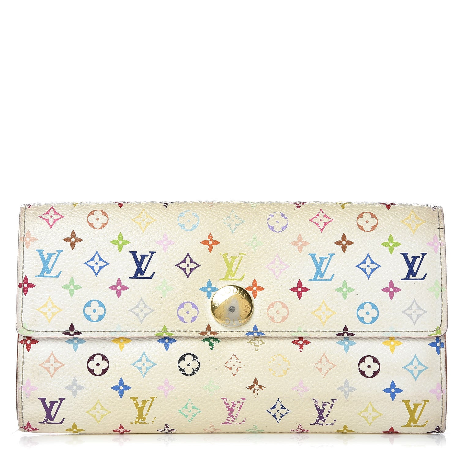 Louis Vuitton Monogram Multicolor Sarah Wallet White Litchi 1 of 13
