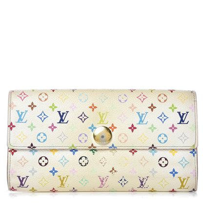 Louis Vuitton Monogram Multicolor Sarah Wallet White Litchi 1 of 13