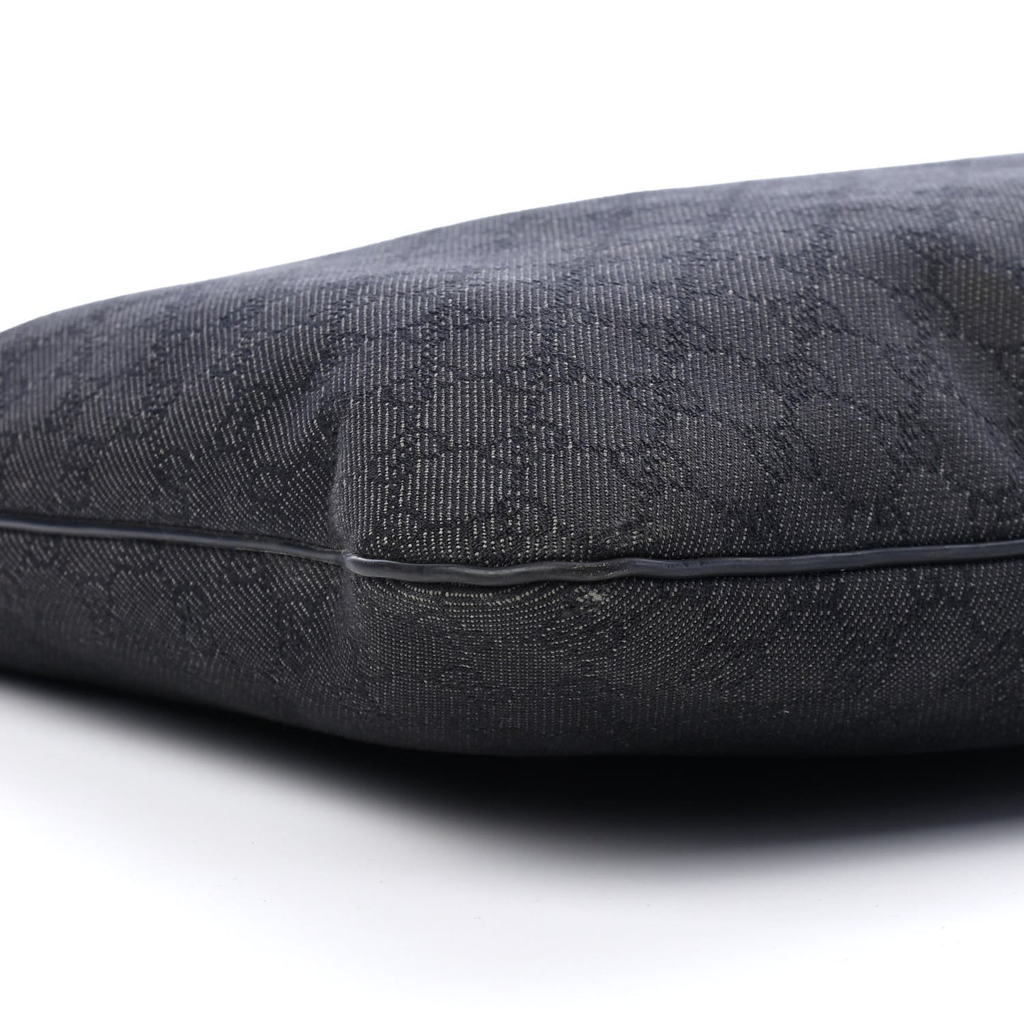 Denim Monogram Flat Messenger Bag Black