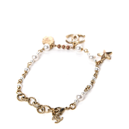 Chanel Pearl Crystal CC Star Bracelet Gold 2 of 3