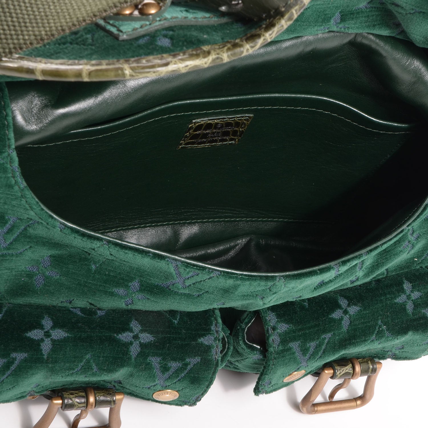 Louis Vuitton Monogram Velours Clyde Green 5 of 7