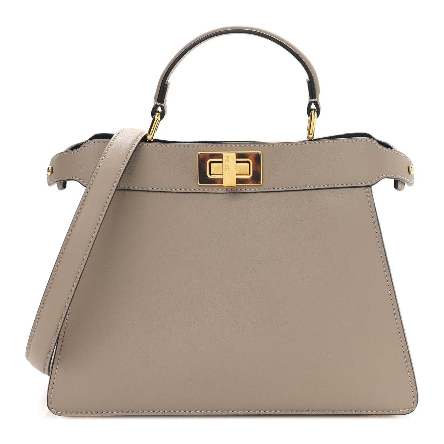 Vitello Seta Shiny Nappa Plexiglass Bi-Color Small Peekaboo I SEE U Satchel Tartaruga Black