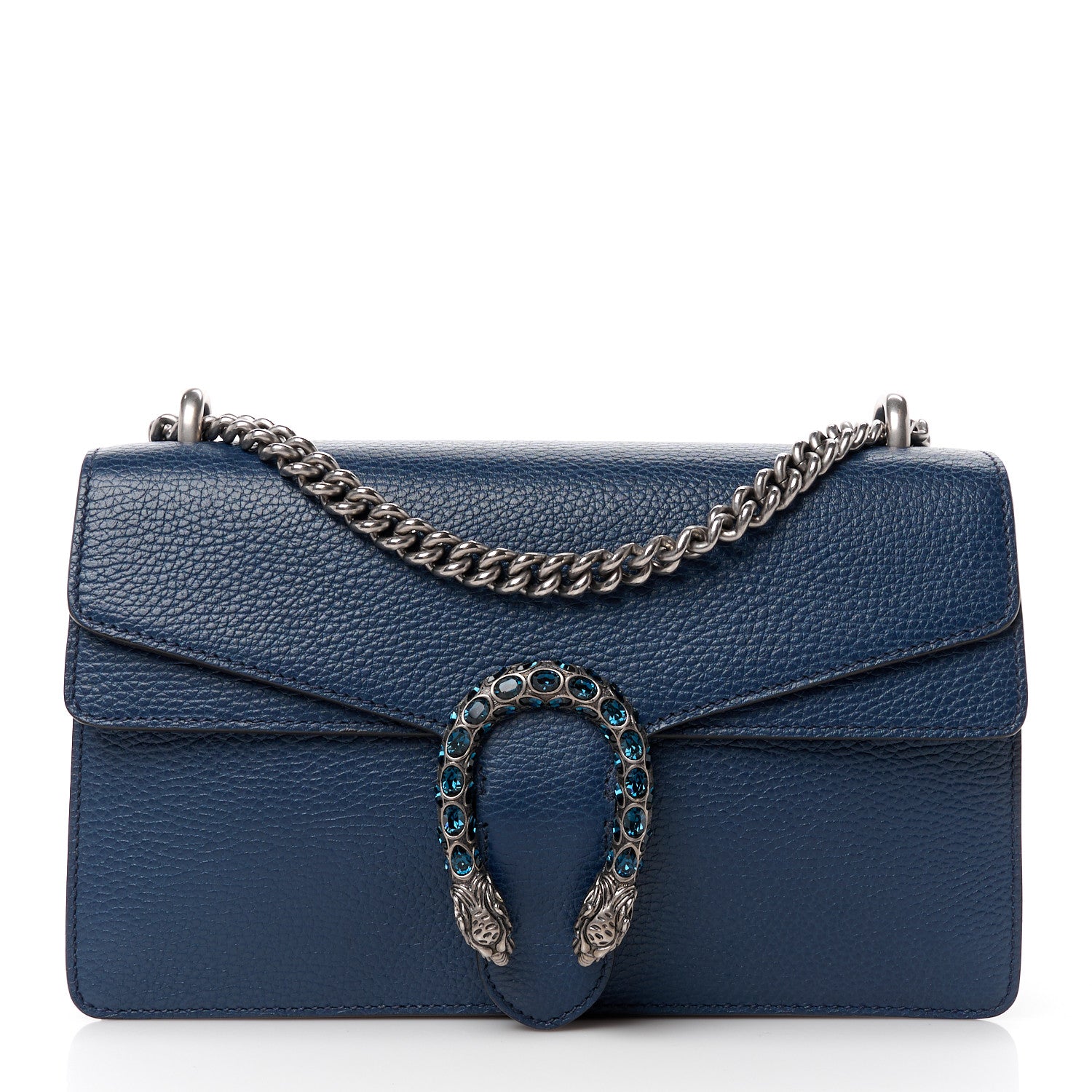Gucci Pebbled Calfskin Small Dionysus Shoulder Bag Blue Agata 1 of 12