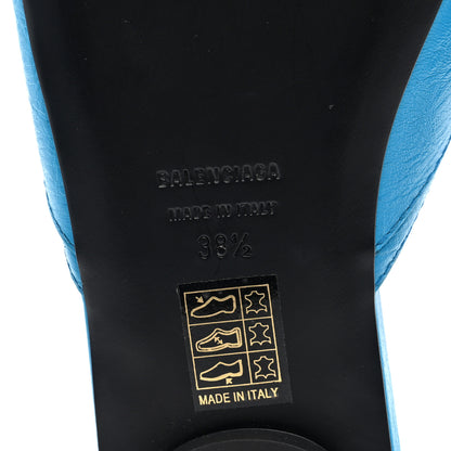 Balenciaga Agneau Arena Cagole Flat Sandals 38.5 Cyan 6 of 9