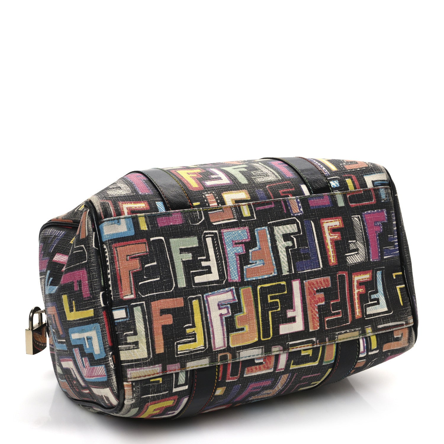 Fendi Zucca Spalmati Vitello FF Multicolor Forever Boston Multicolor Black 7 of 31
