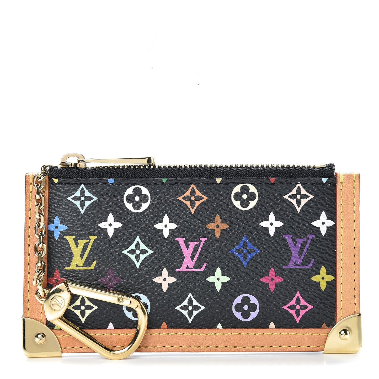 Monogram Multicolor Key Pouch Black