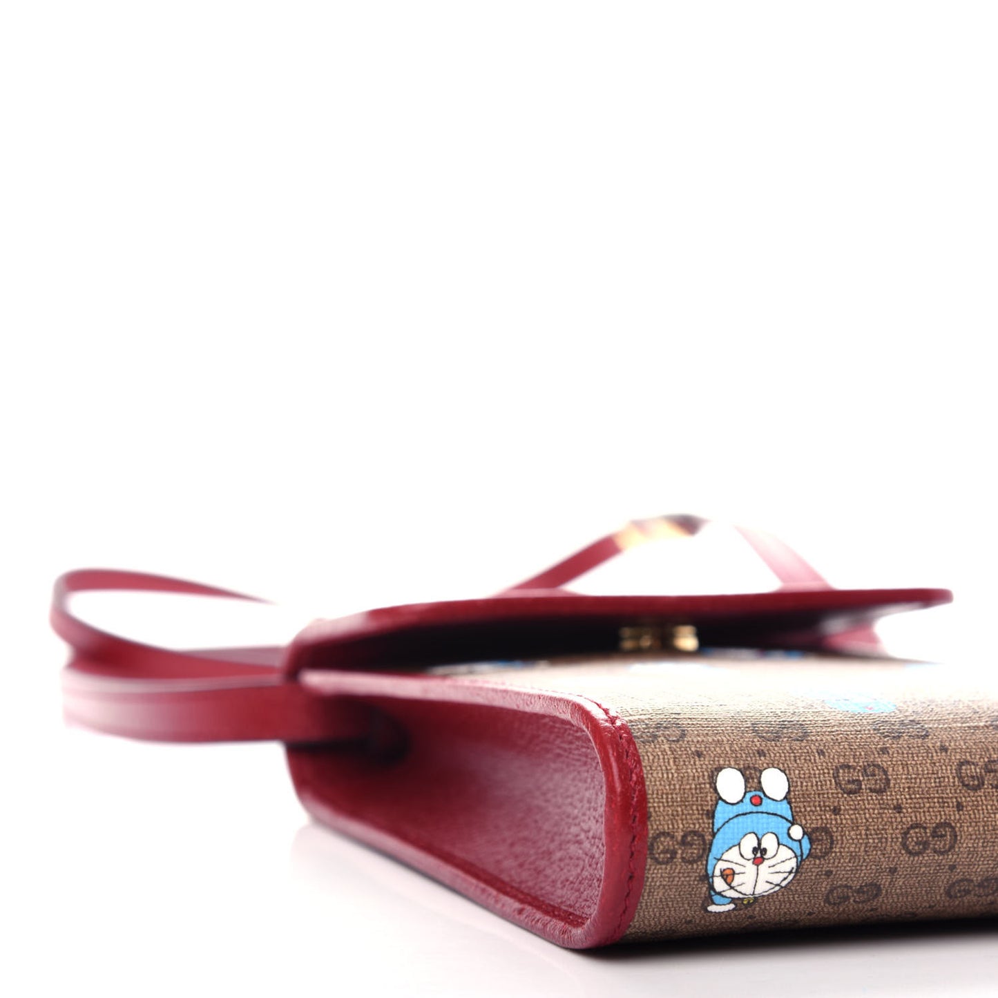 X DORAEMON Mini Vintage GG Supreme Monogram Mini Crossbody Bag Beige Cherry Red