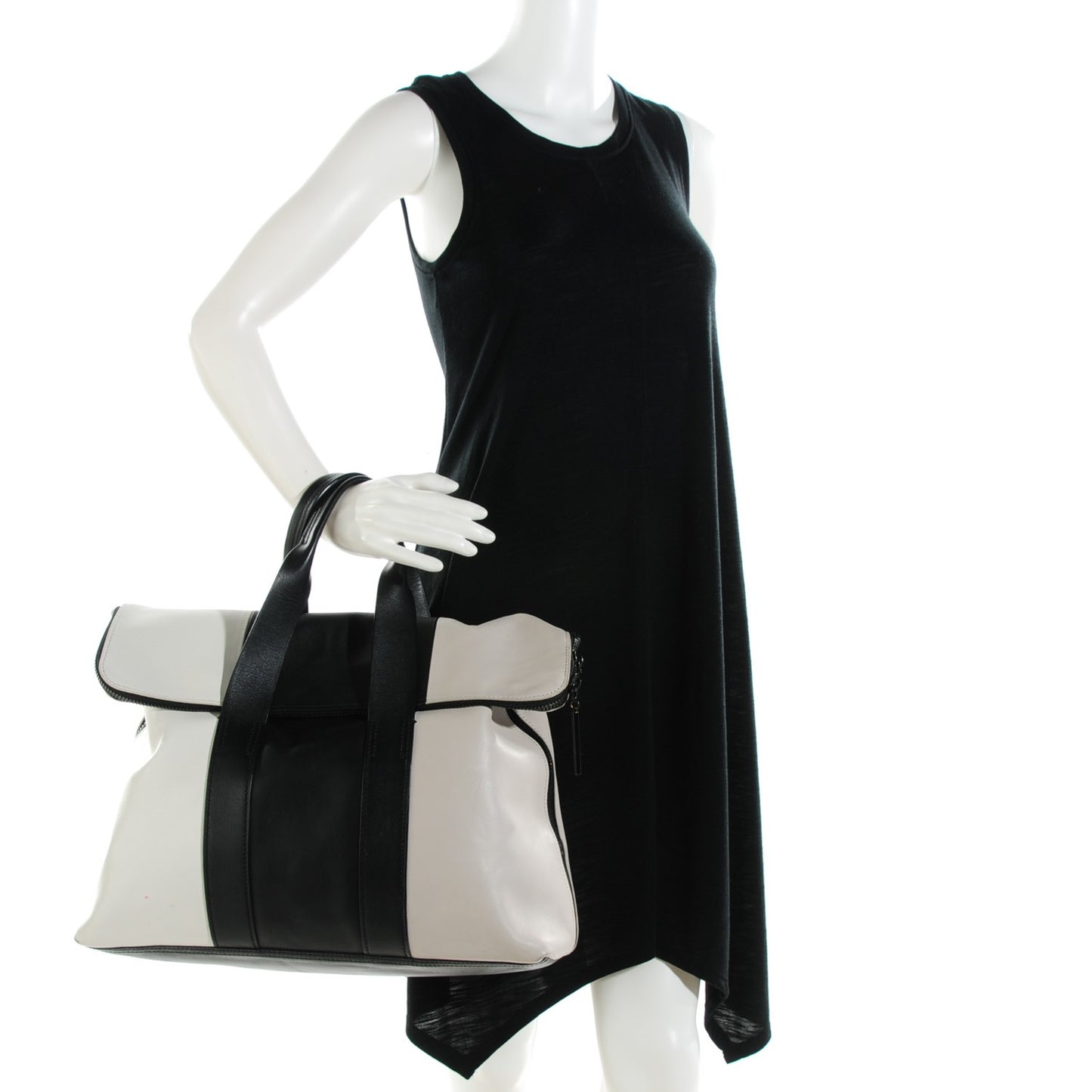 3.1 Calfskin Tri-Color 31 Hour Bag Black White Putty