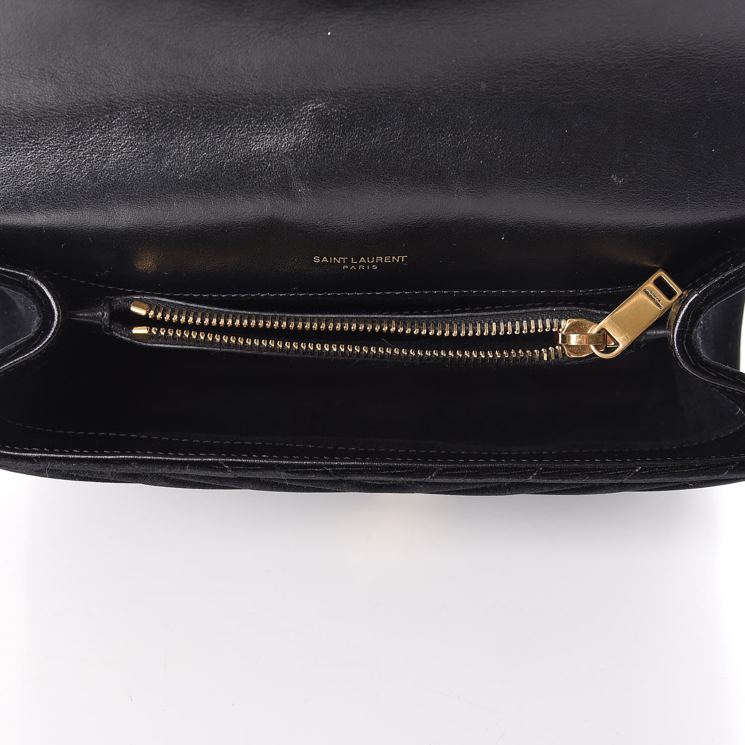 Saint Laurent Velvet Matelasse Chevron Medium College Monogram Bag Black 5 of 16