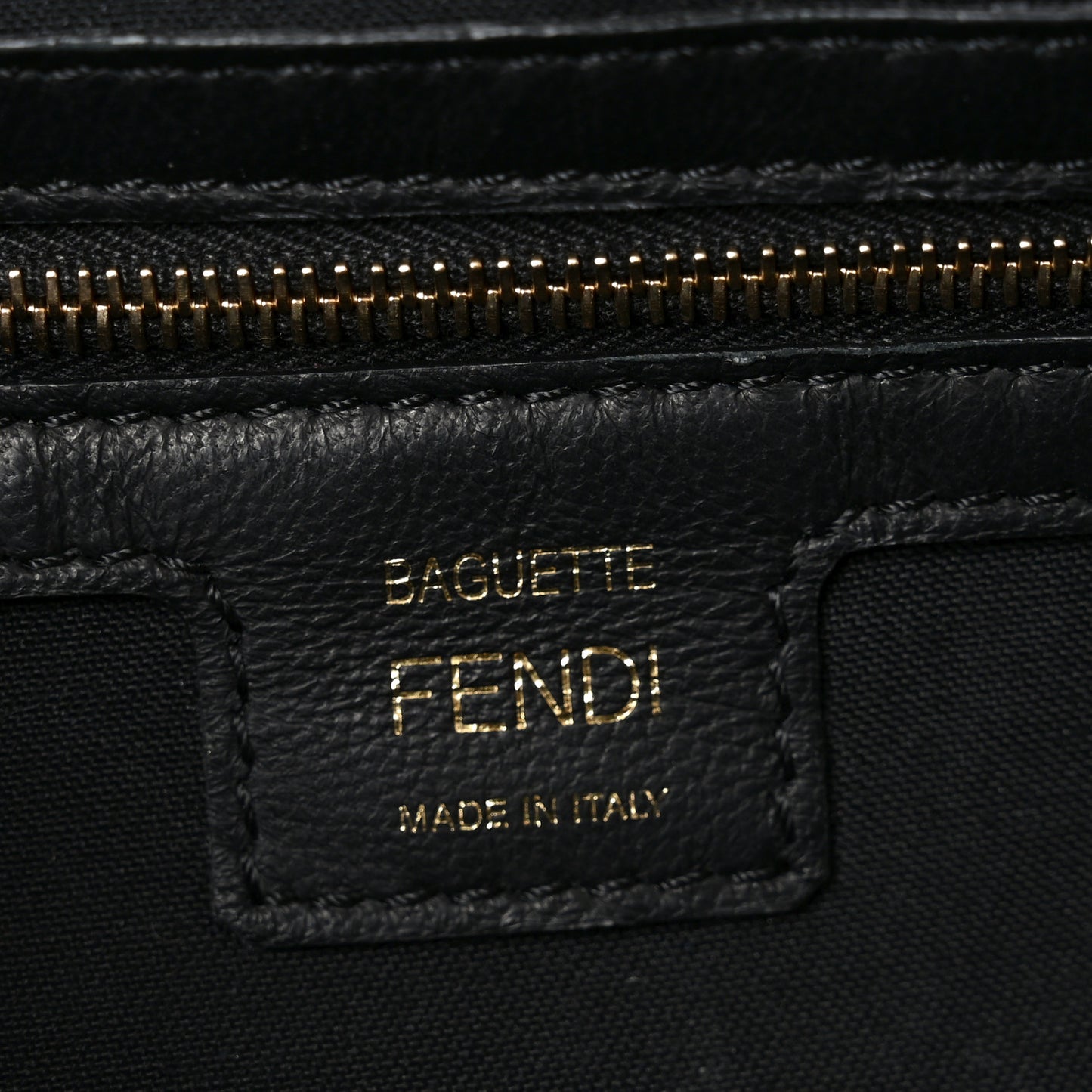 Nappa FF 1974 Embossed Baguette Black