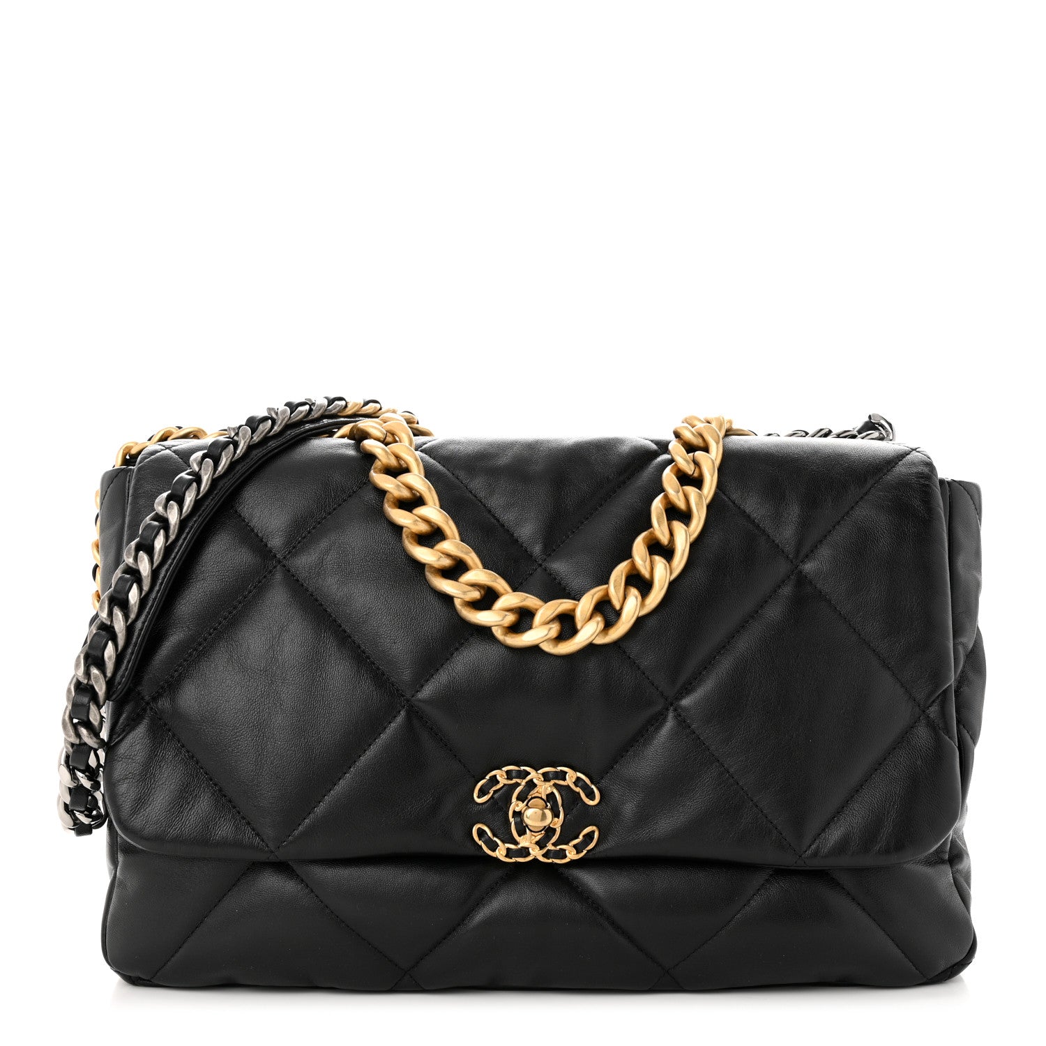 Chanel Lambskin Quilted Maxi Chanel 19 Flap Black 1 of 11