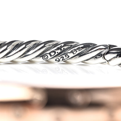 David Yurman Sterling Silver Bronze Brown Diamond 9.5mm Pure Form Smooth Bangle Bracelet 4 of 4