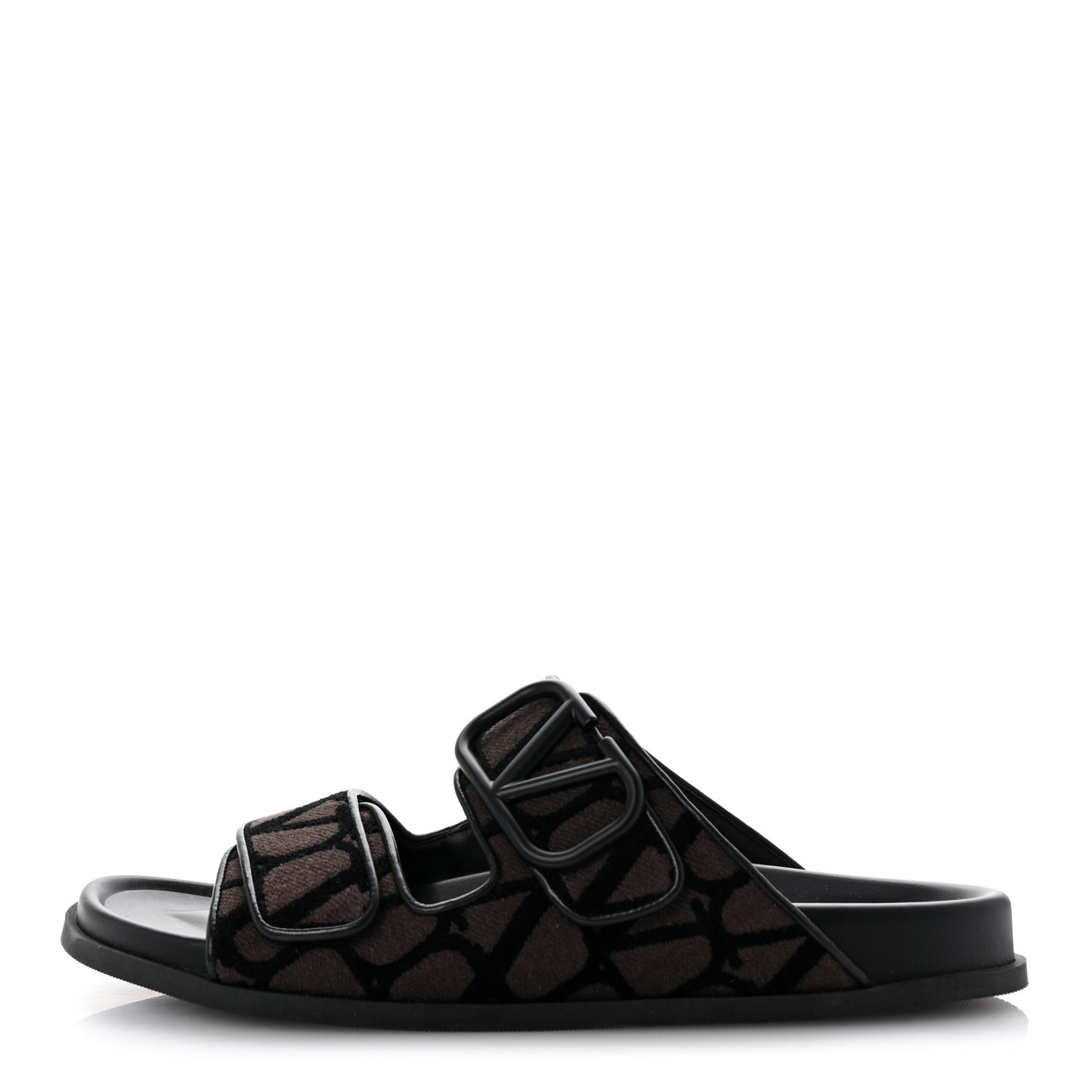 Toile Iconographe Vlogo Mens Double Strap Slide Sandals 43 Fondant Black