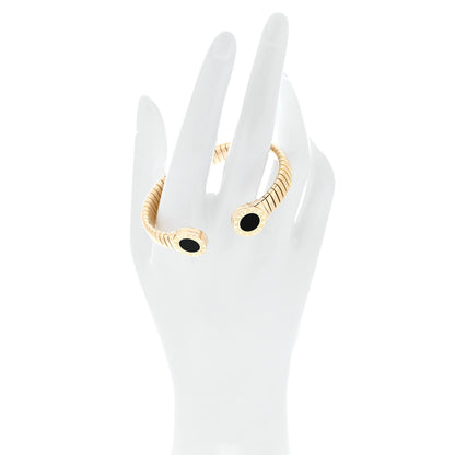 Bulgari BVLGARI 18K Yellow Gold Black Onyx Tubogas Bracelet 2 of 4