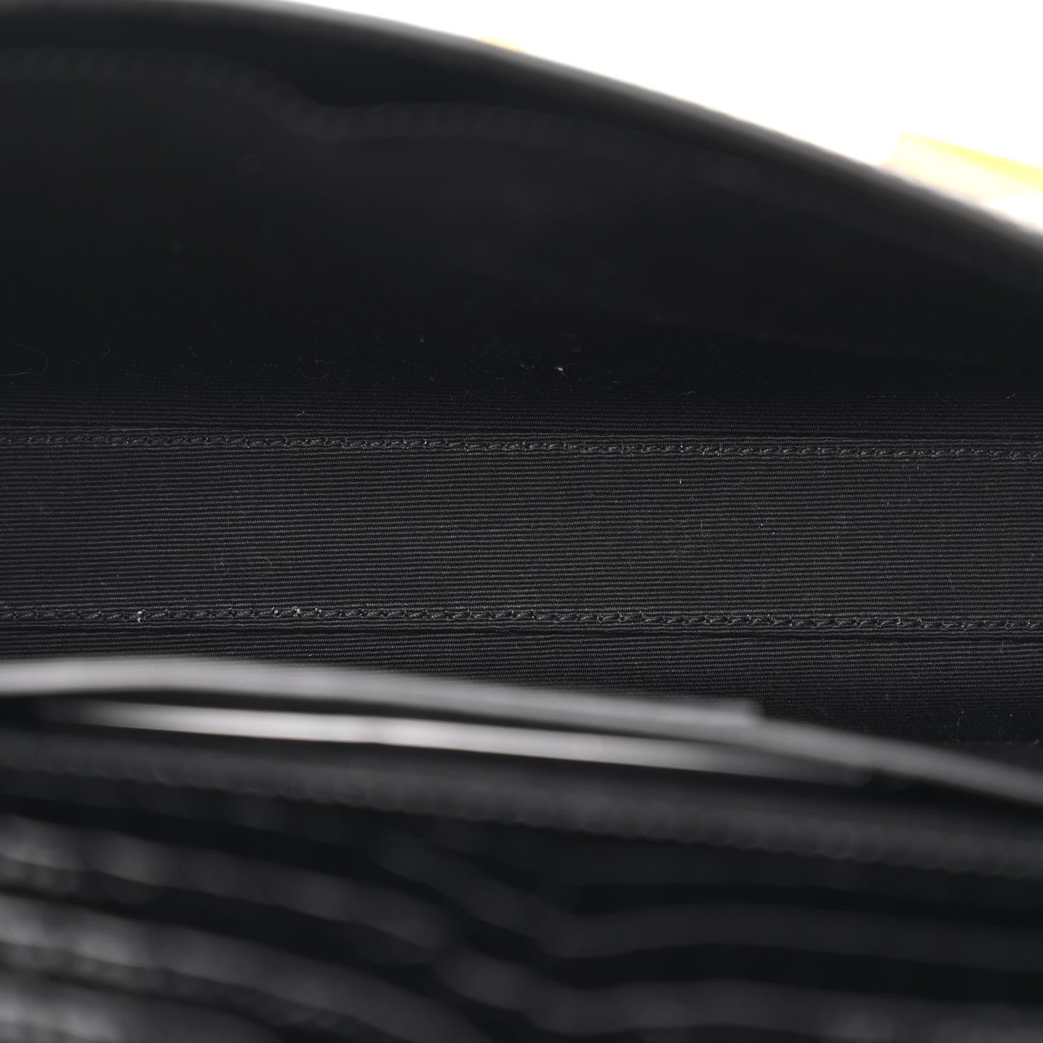Saint Laurent Shiny Calfskin Crocodile Embossed Small Manhattan Baguette Black 5 of 11