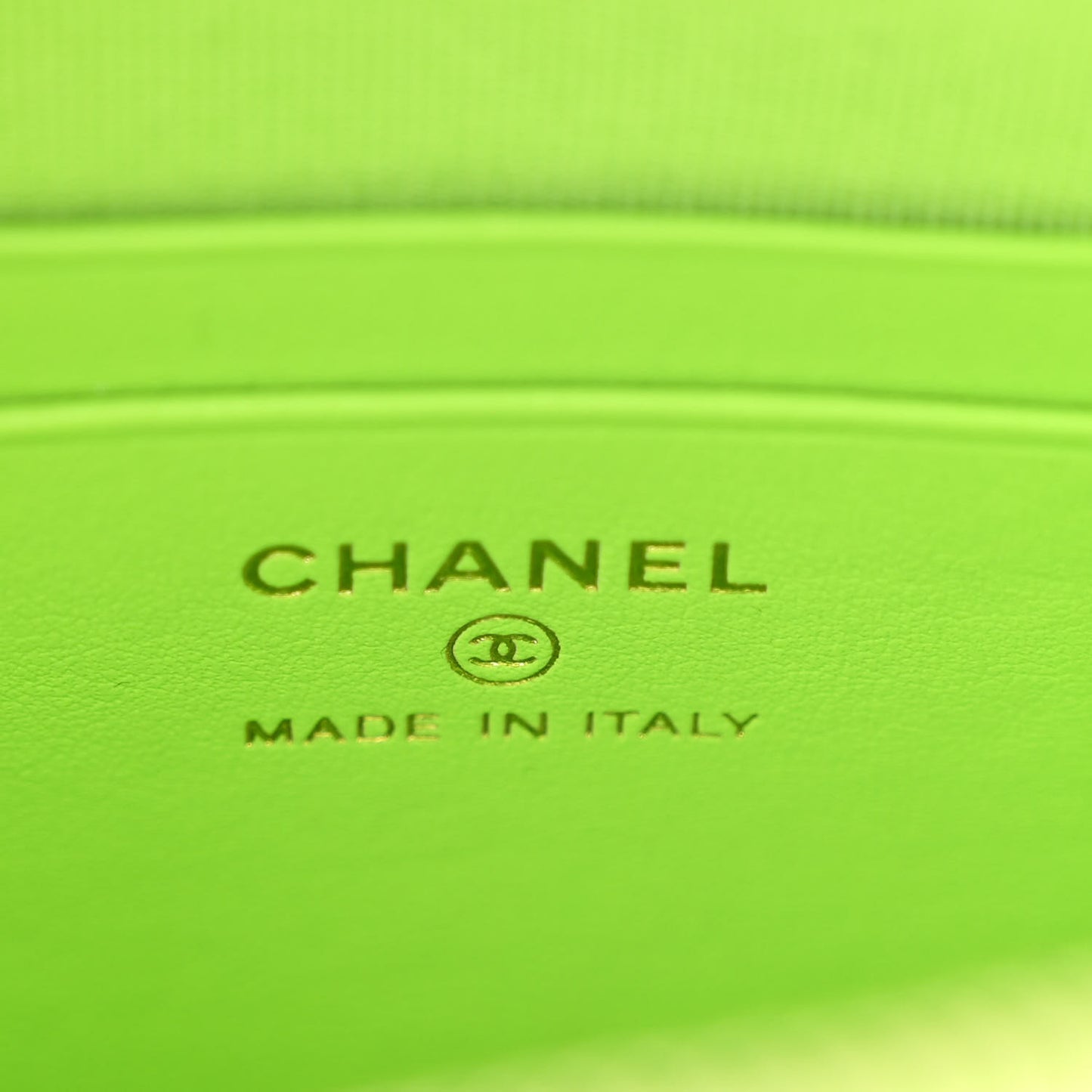 Caviar Quilted CC Mini Classic Backpack Neon Green