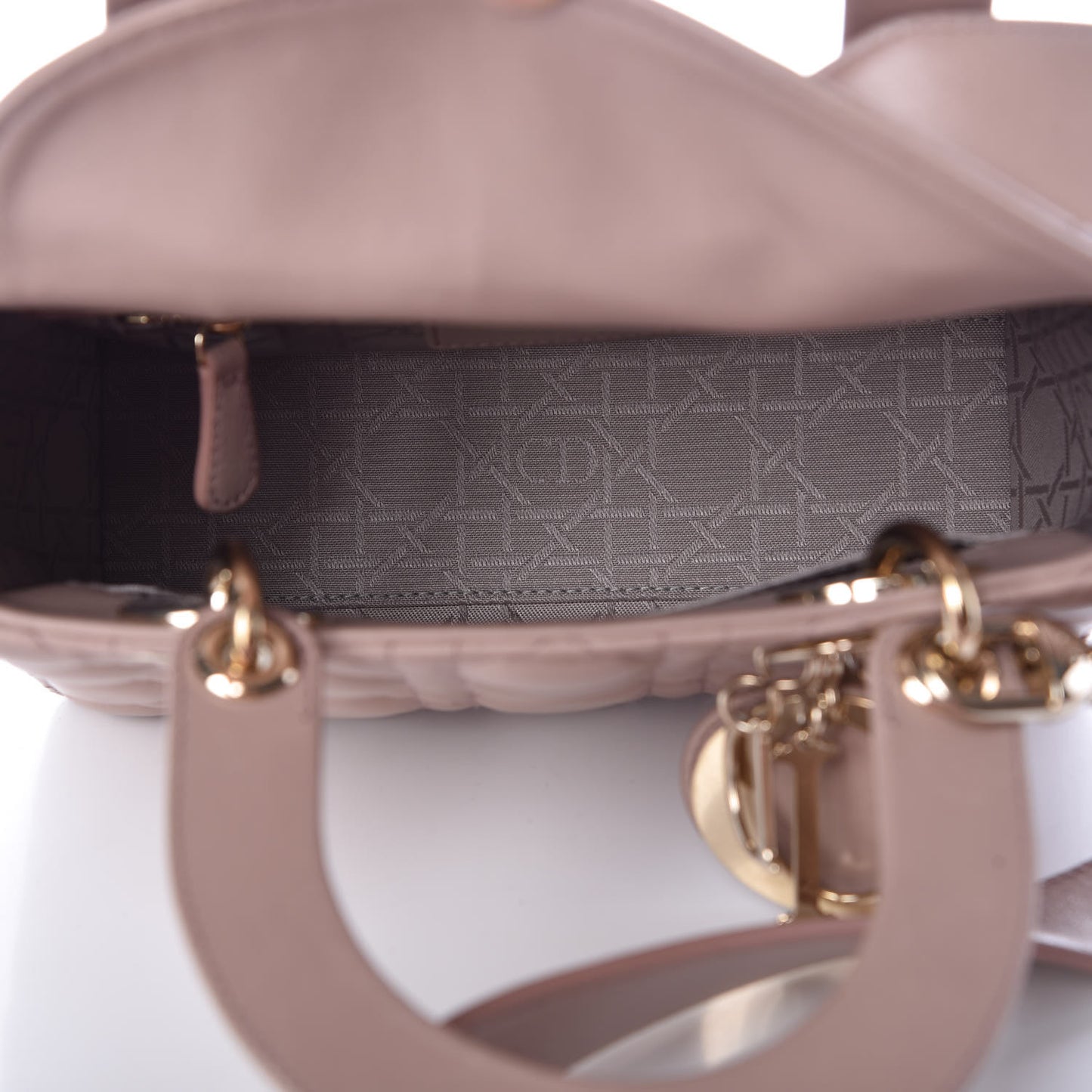 Lambskin Cannage Small Lucky Badges My Lady Dior Taupe
