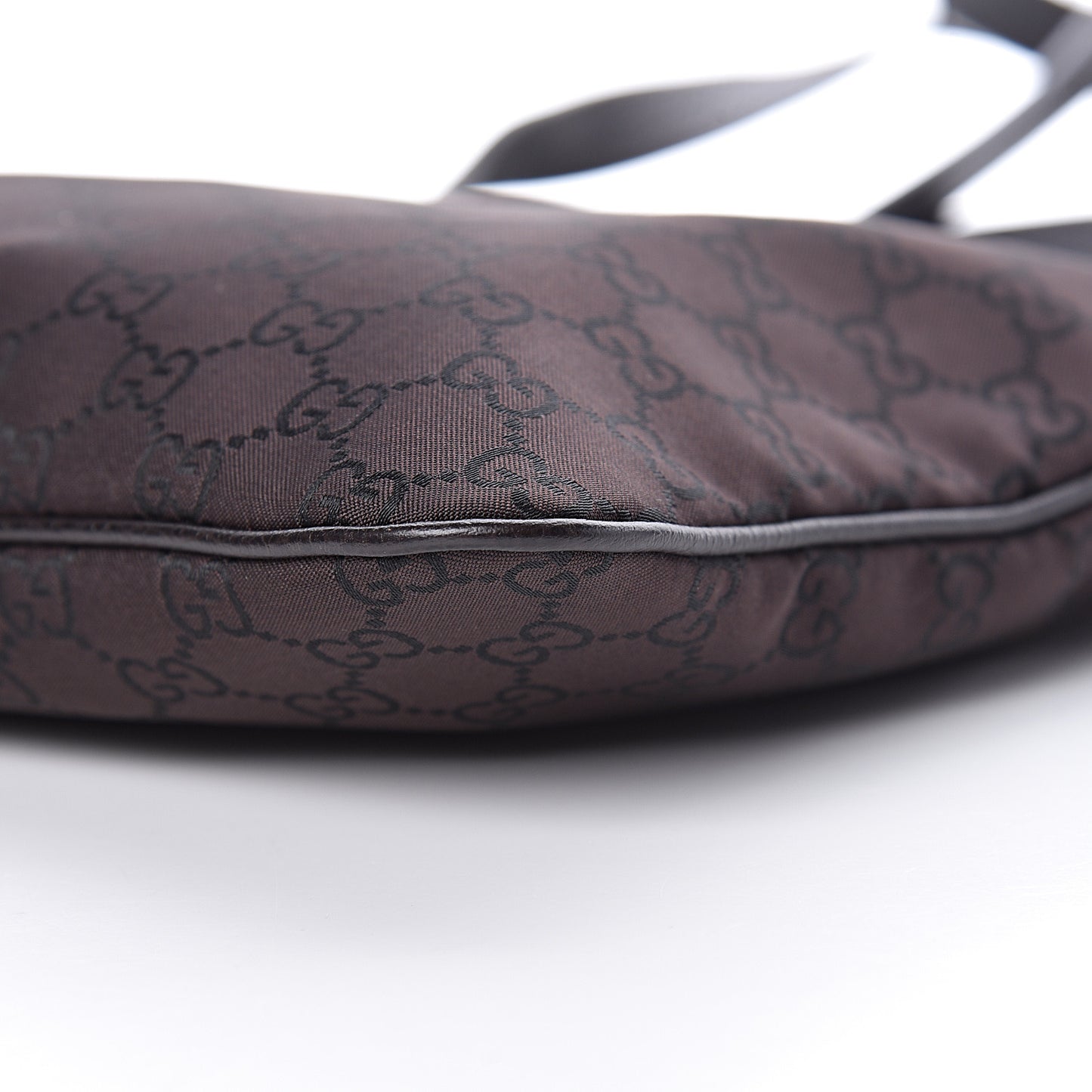 Nylon Monogram Flat Messenger Bag Brown
