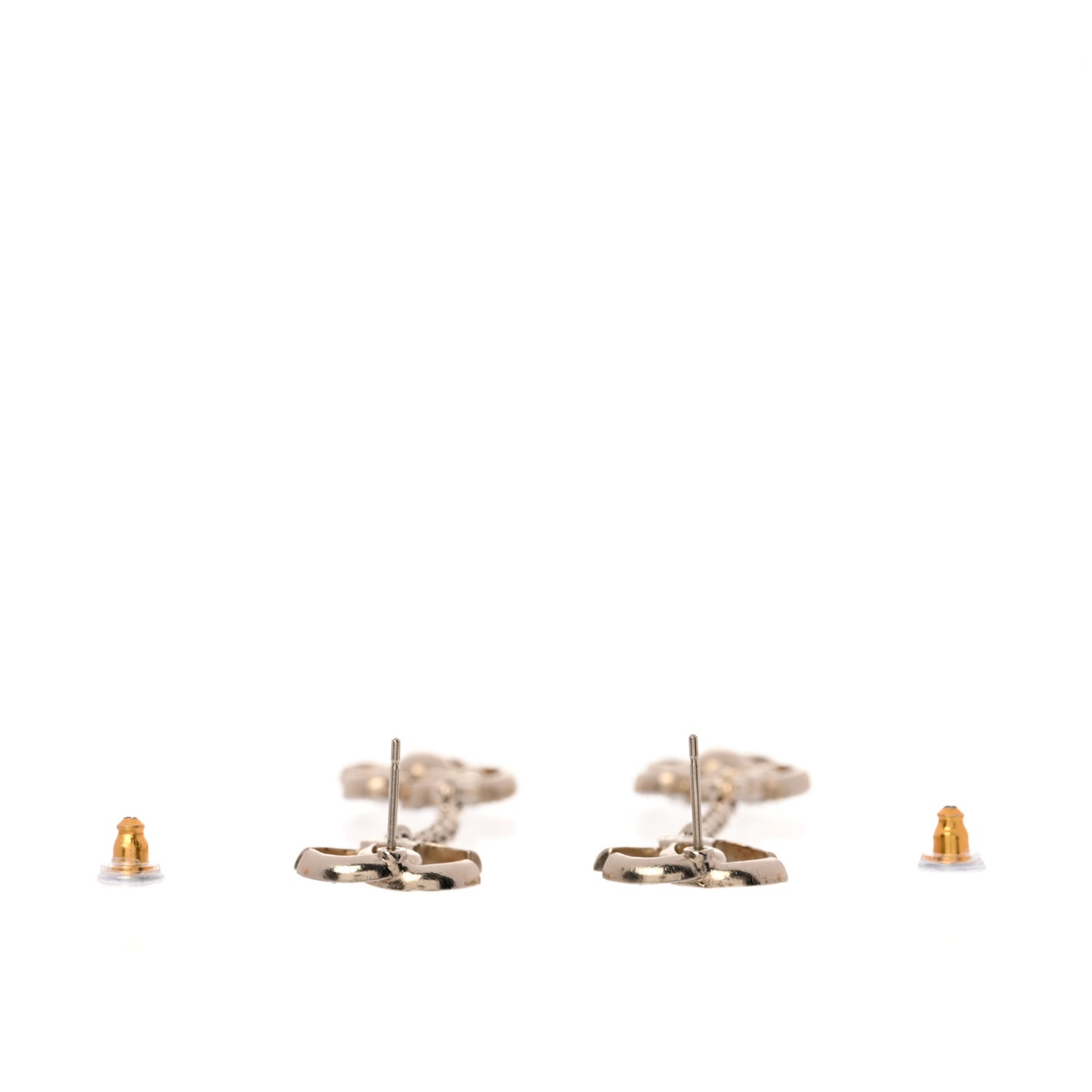 Crystal Pearl CC Camellia Drop Earrings Light Gold