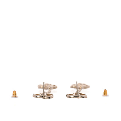 Chanel Crystal Pearl CC Camellia Drop Earrings Light Gold 3 of 4