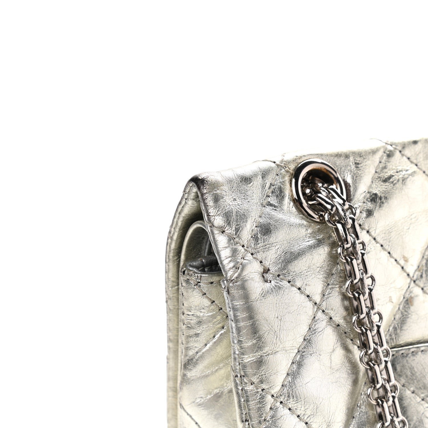 Chanel Metallic Aged Calfskin Quilted 2.55 Reissue 227 Flap Silver 11 of 16